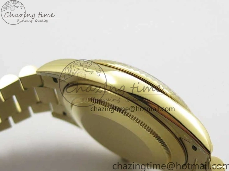 Black 40mm YG 228239 904 Version YG Bracelet Dial Markers BP A2836 Stick New Day-Date Dial on President 0420